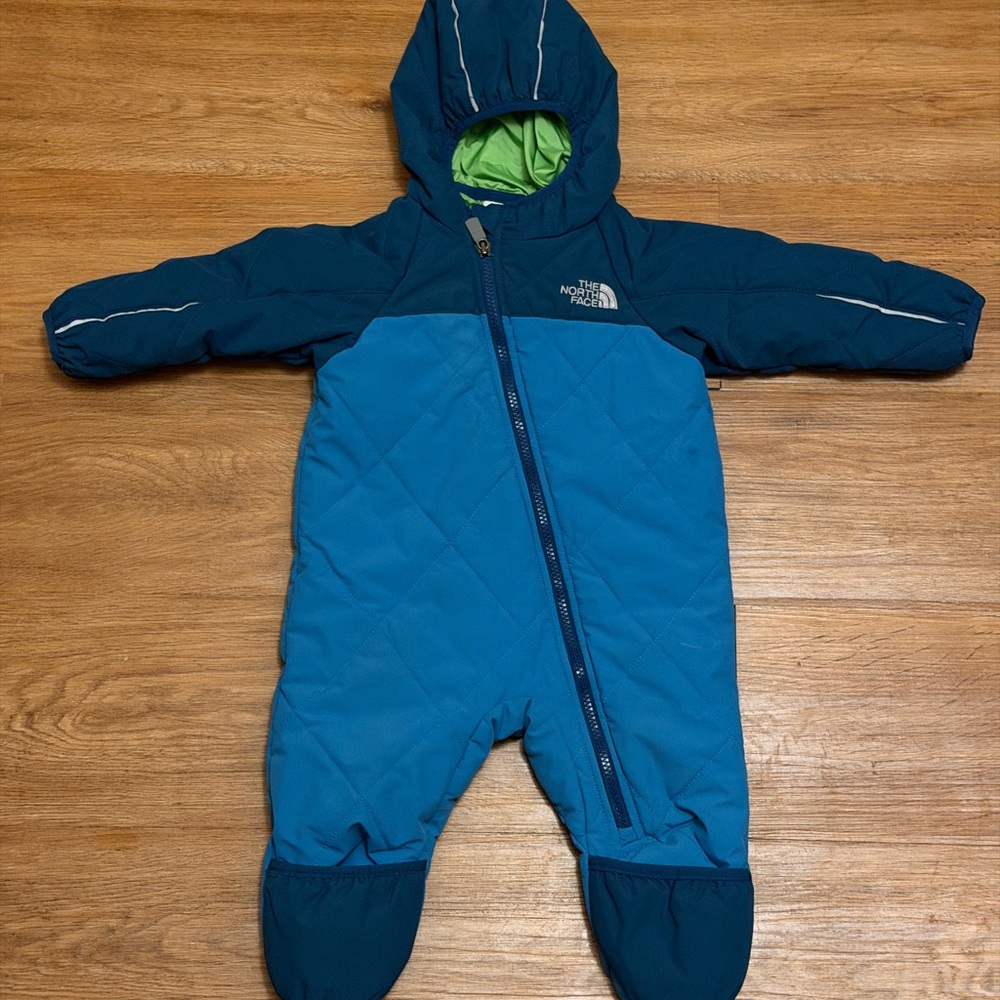 The North Face Kids Teal and Navy One Piece Footie